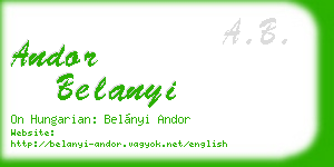 andor belanyi business card